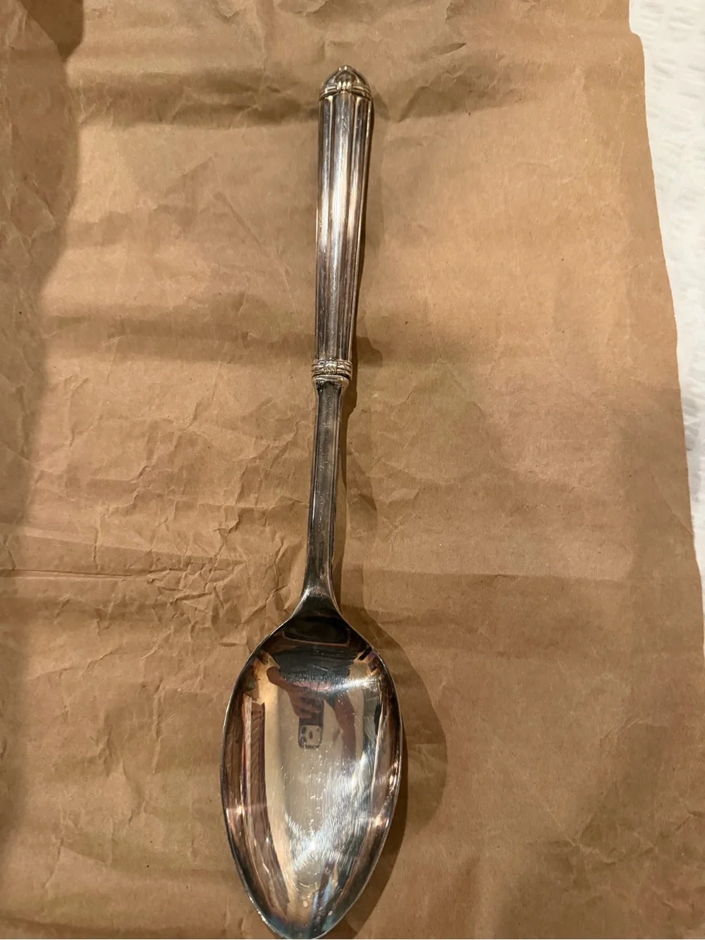 Polished Silver Serving Spoon - Classic Silver Tone